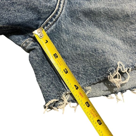 Zara Womens High Rise Blue Distressed Shorts Size - US 4 - Picture 6 of 8